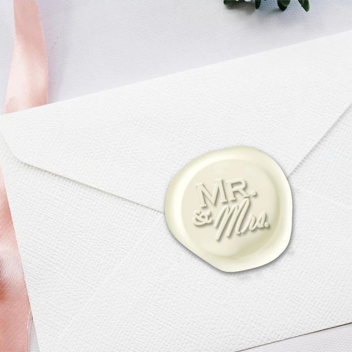 Mr. and Mrs. Hand Pressed Adhesive Wax Seals #R890PNS