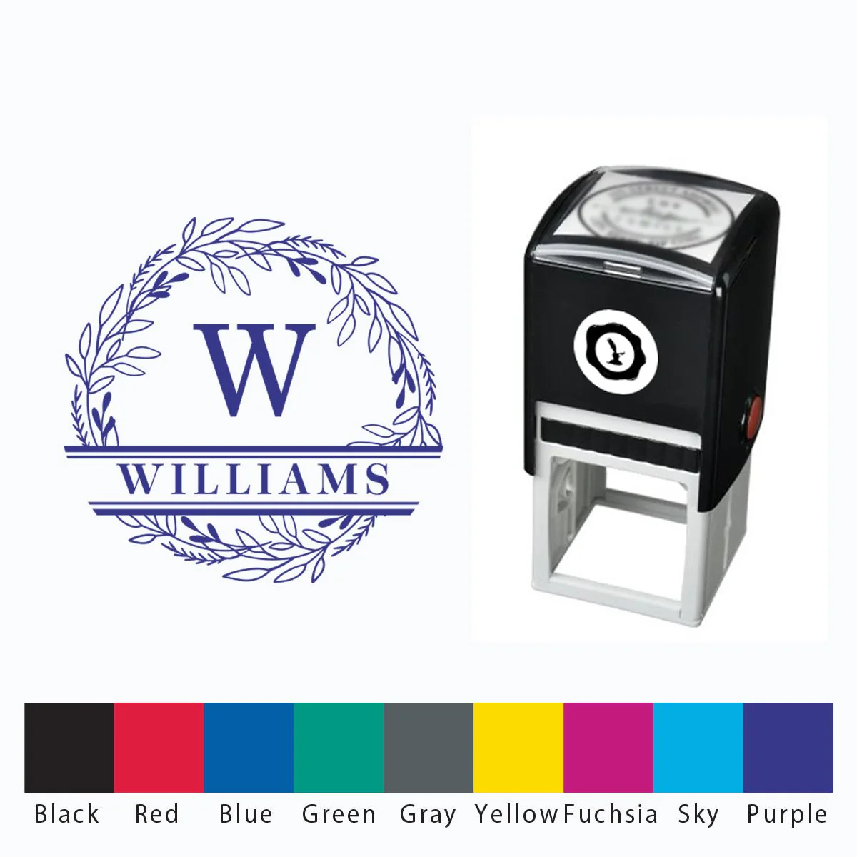Names Self Inking Stamper with Black Ink cartridge Round 1 5/8" #2067