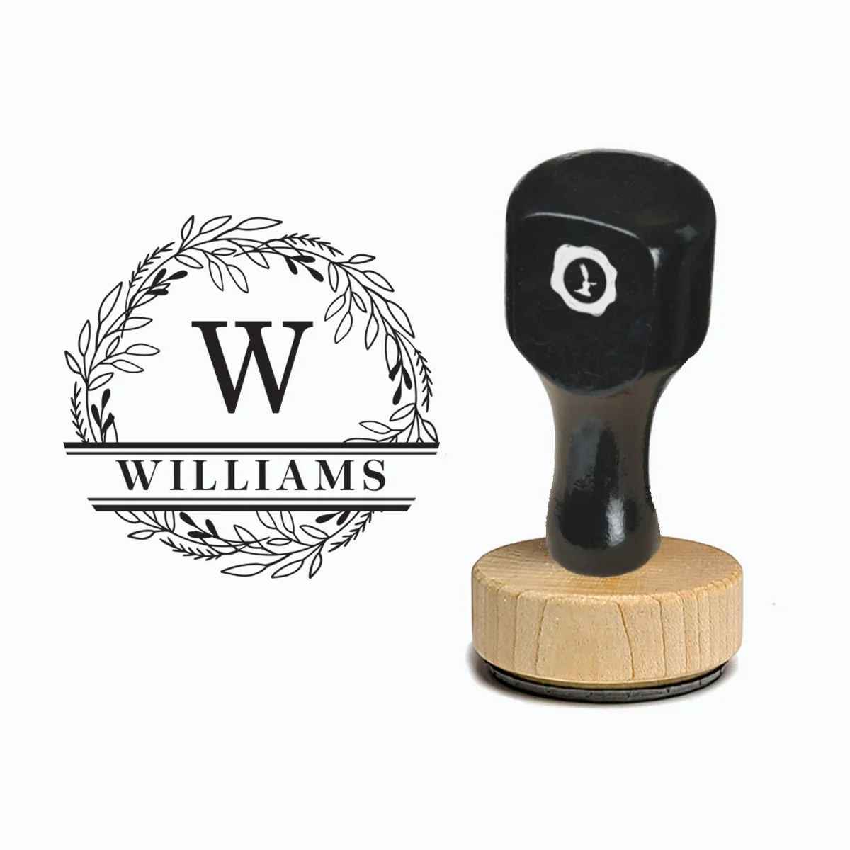 Names Vintage-style Rubber Stamp with Handle #2067 - Round 1 7/8"
