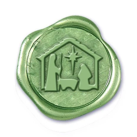 Nativity Wax Seal Stamp with Burgundy Wood Handle #5500CD - Image 2