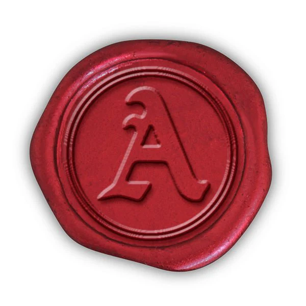 Old English Single Initial Adhesive Wax Seals #8828 Bundle with Stamp - Image 2