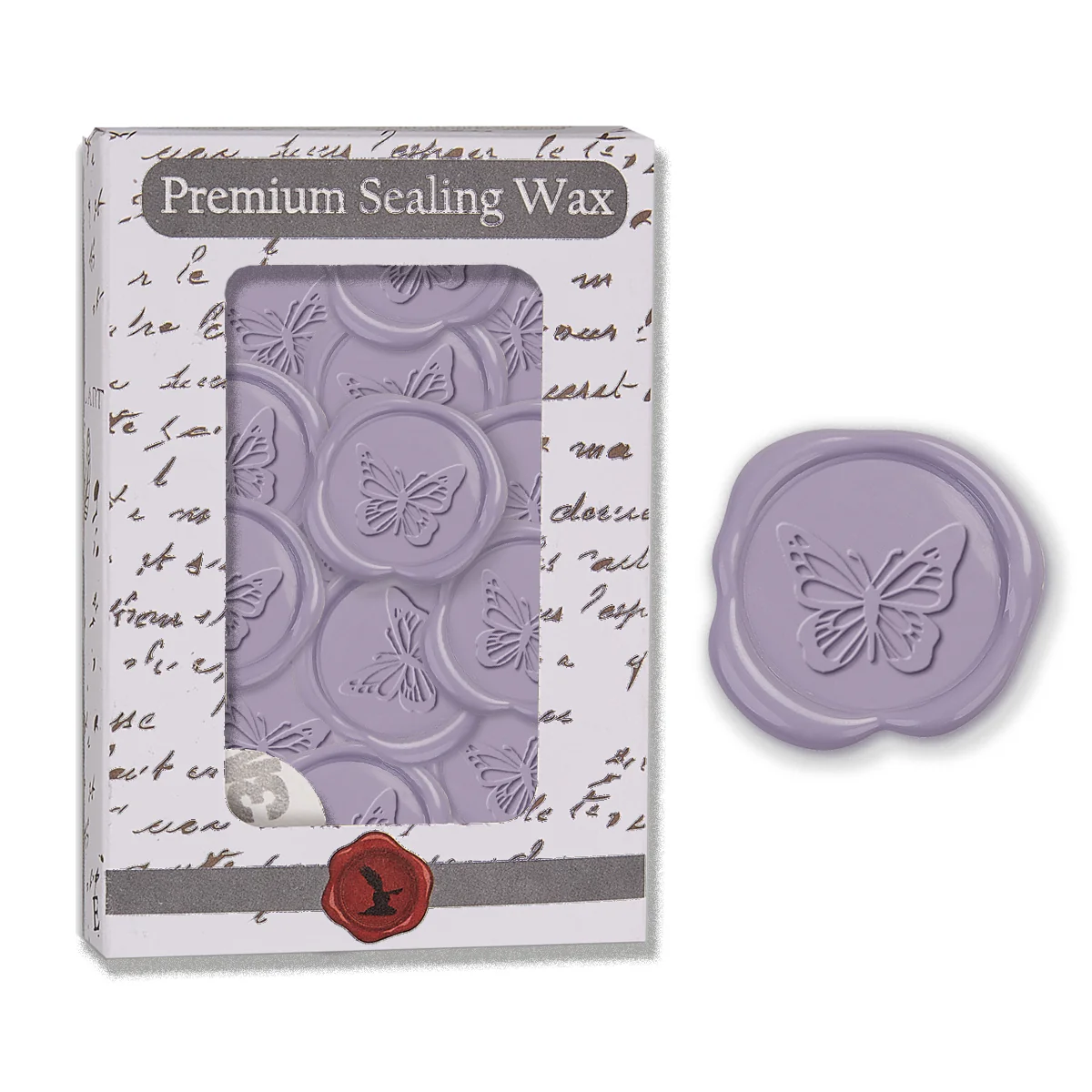 Butterfly Adhesive Wax Seal Quick-Ship Stickers 25PK-Wisteria
