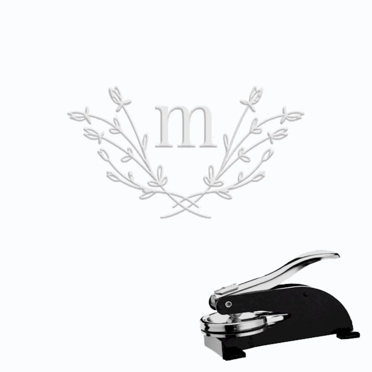 Monogram Paper Embosser with Initial #2101 - Rectangle 2x1" imprint