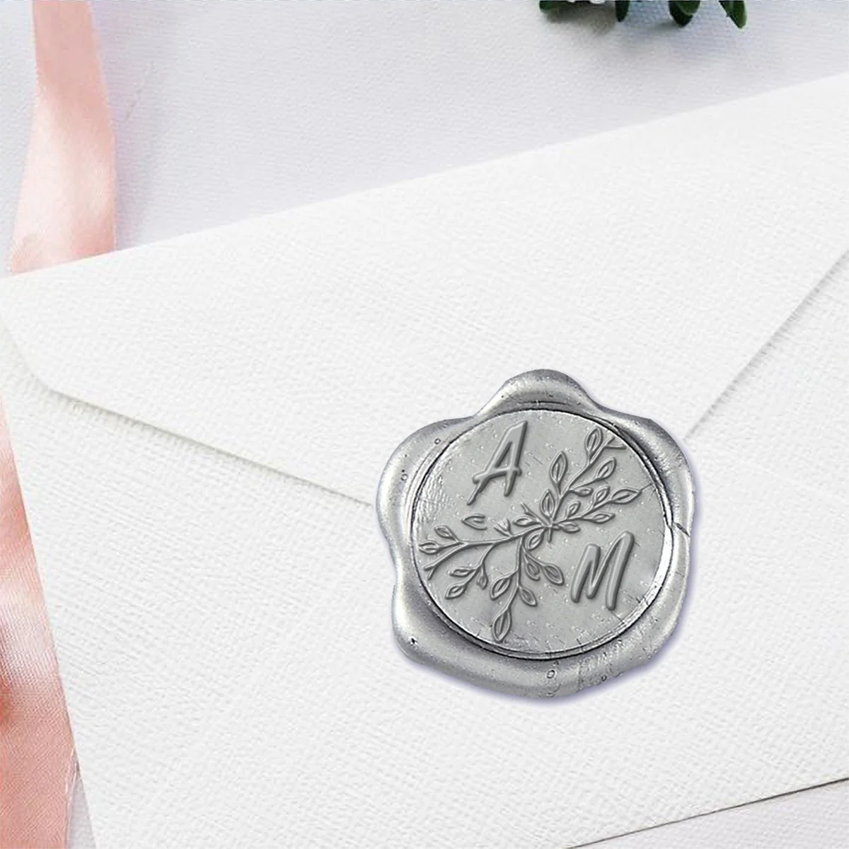 Perpetua Wedding Monogram Adhesive Wax Seals #8813 Bundle with Stamp