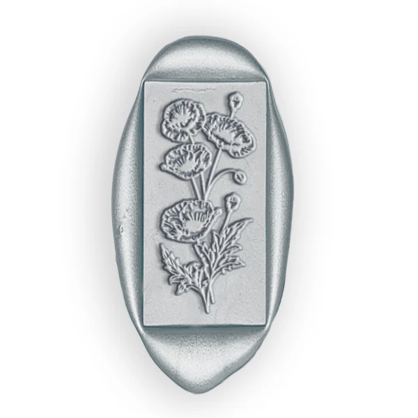 Poppies Rectangle  Wax Seal Stamp #5180-USA Handcrafted - Image 2