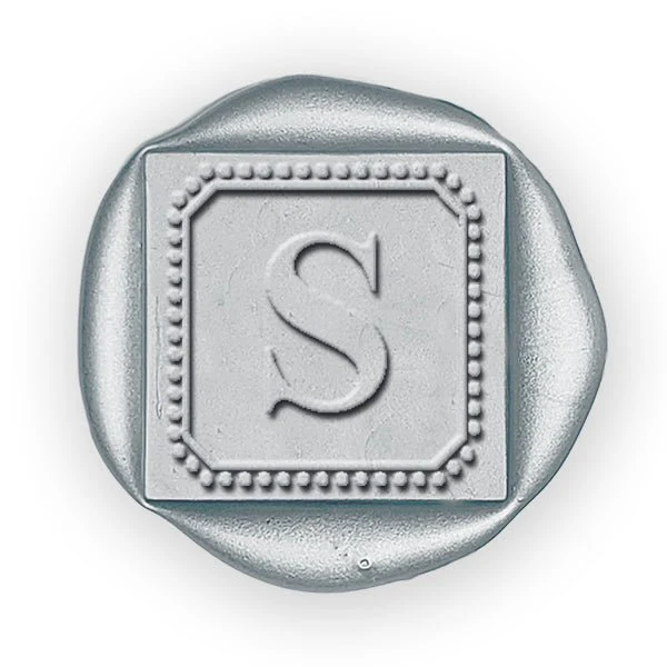 Pretty Dots Square Initial Custom Wax Seal Stamp #8858 - 3/4" Square - Image 2
