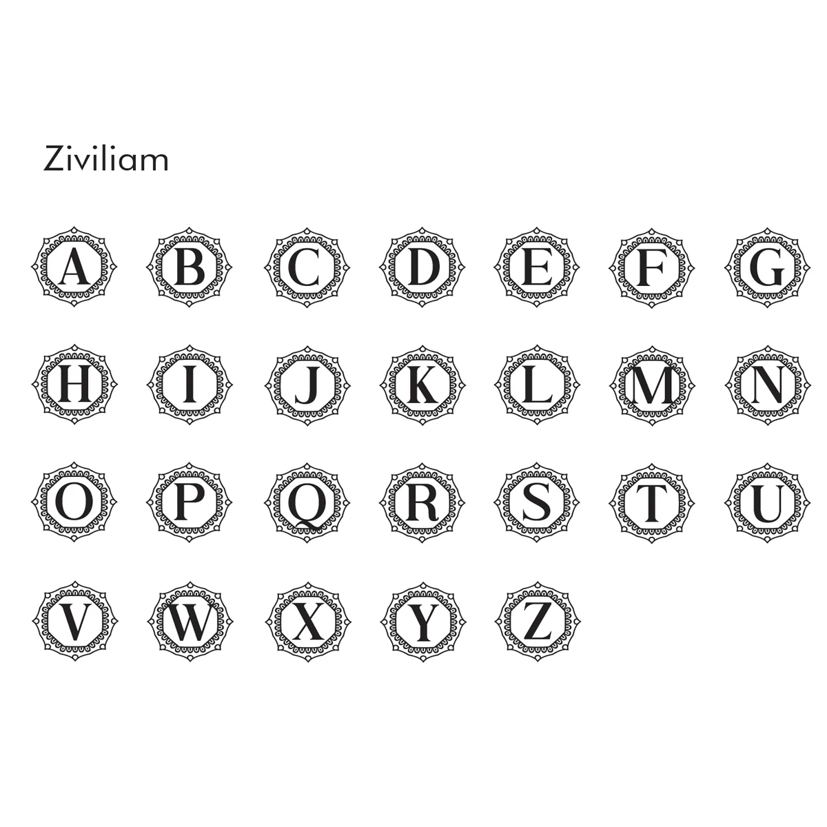 Ziviliam Initial Custom Wax Seal Stamp #8860 - Image 3