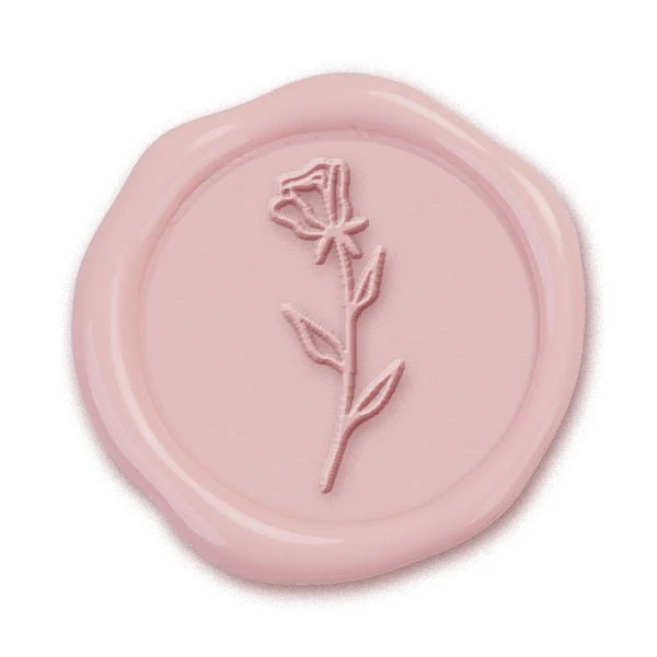 Rose Stem Hand Pressed Adhesive Wax Seals #3388PNS - Image 2