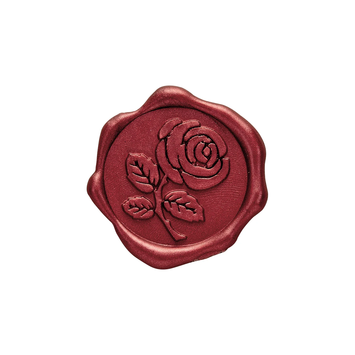 Rose with Stem Adhesive Wax Seal Quick-Ship Stickers 25PK-7 Colors - Image 11