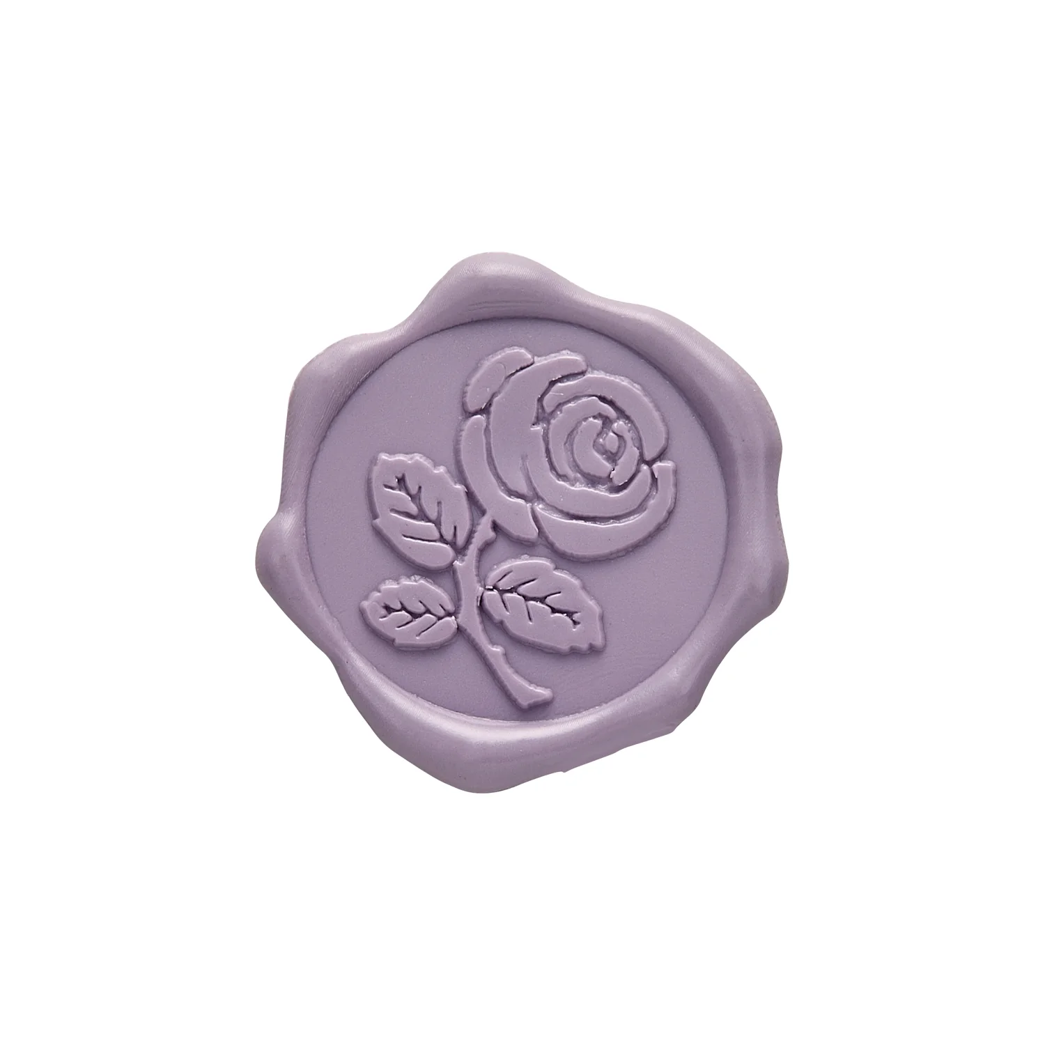 Rose with Stem Adhesive Wax Seal Quick-Ship Stickers 25PK-7 Colors - Image 16