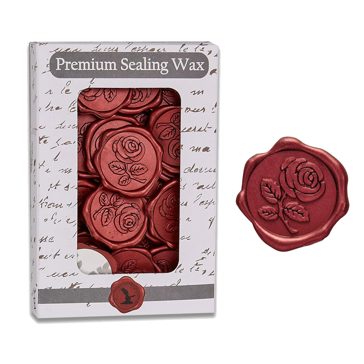 Rose with Stem Adhesive Wax Seal Quick-Ship Stickers 25PK-7 Colors - Image 4