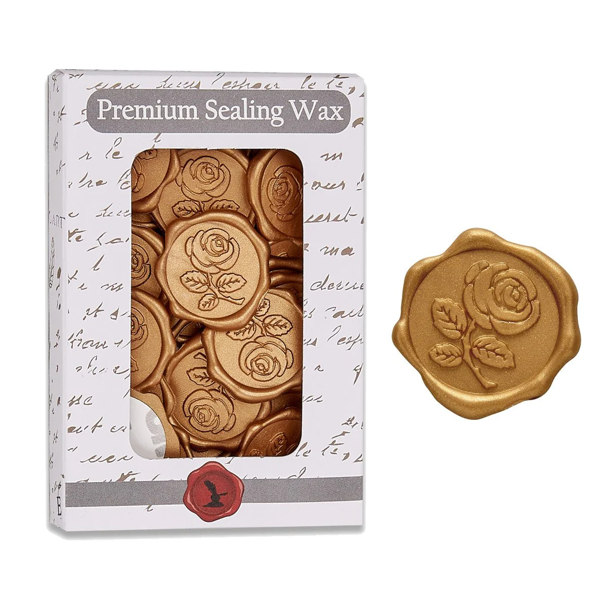 Rose with Stem Adhesive Wax Seal Quick-Ship Stickers 25PK-7 Colors - Image 5