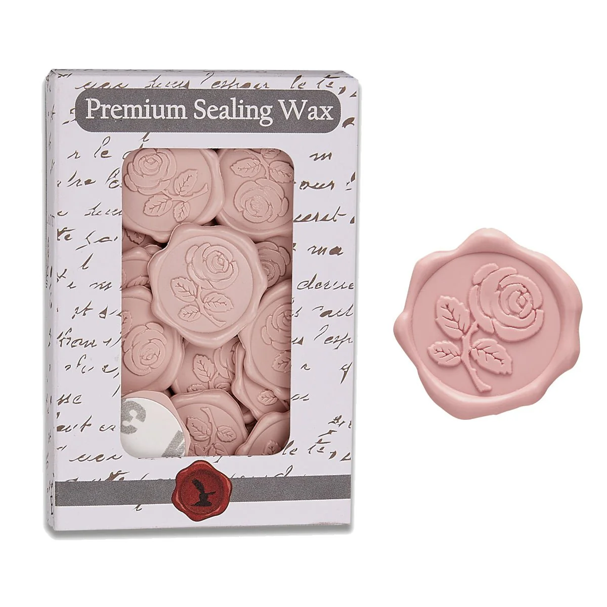 Rose with Stem Adhesive Wax Seal Quick-Ship Stickers 25PK-7 Colors - Image 6