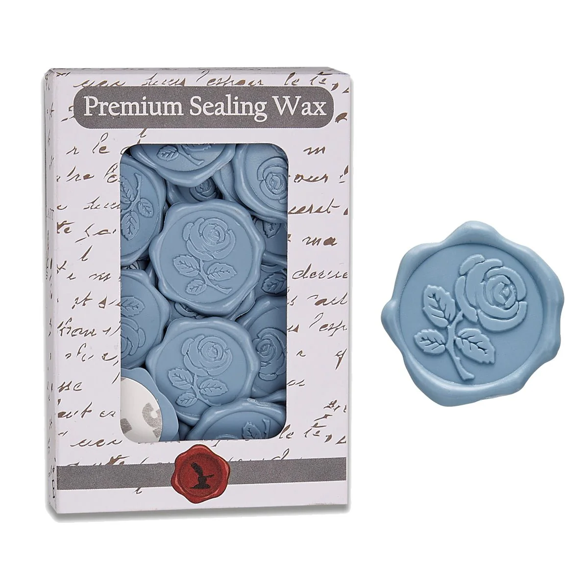 Rose with Stem Adhesive Wax Seal Quick-Ship Stickers 25PK-7 Colors - Image 7