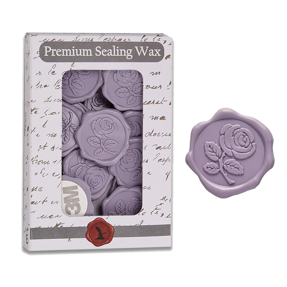 Rose with Stem Adhesive Wax Seal Quick-Ship Stickers 25PK-7 Colors - Image 8