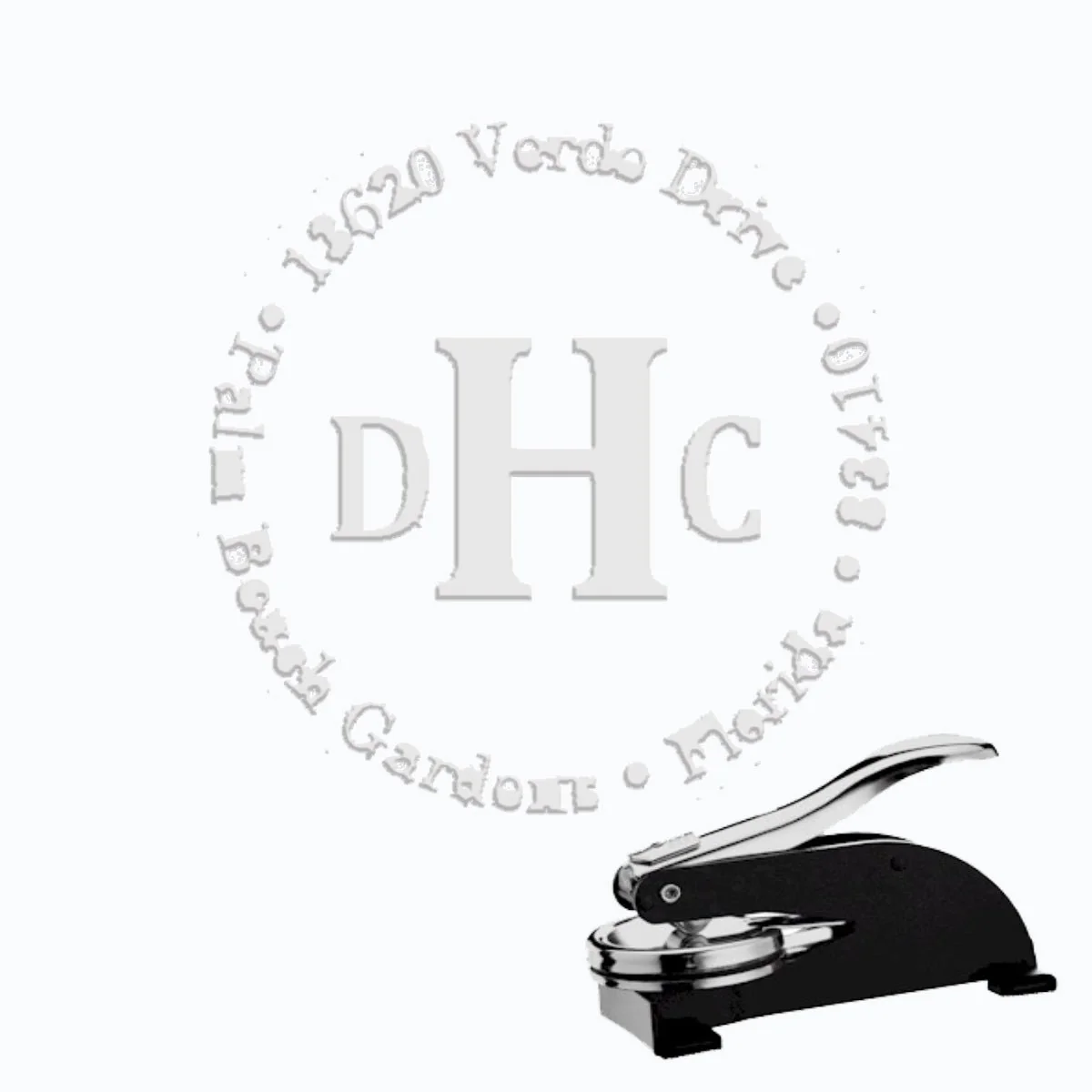 Round Address Paper Embosser with Name & Address #207 -1.625" imprint