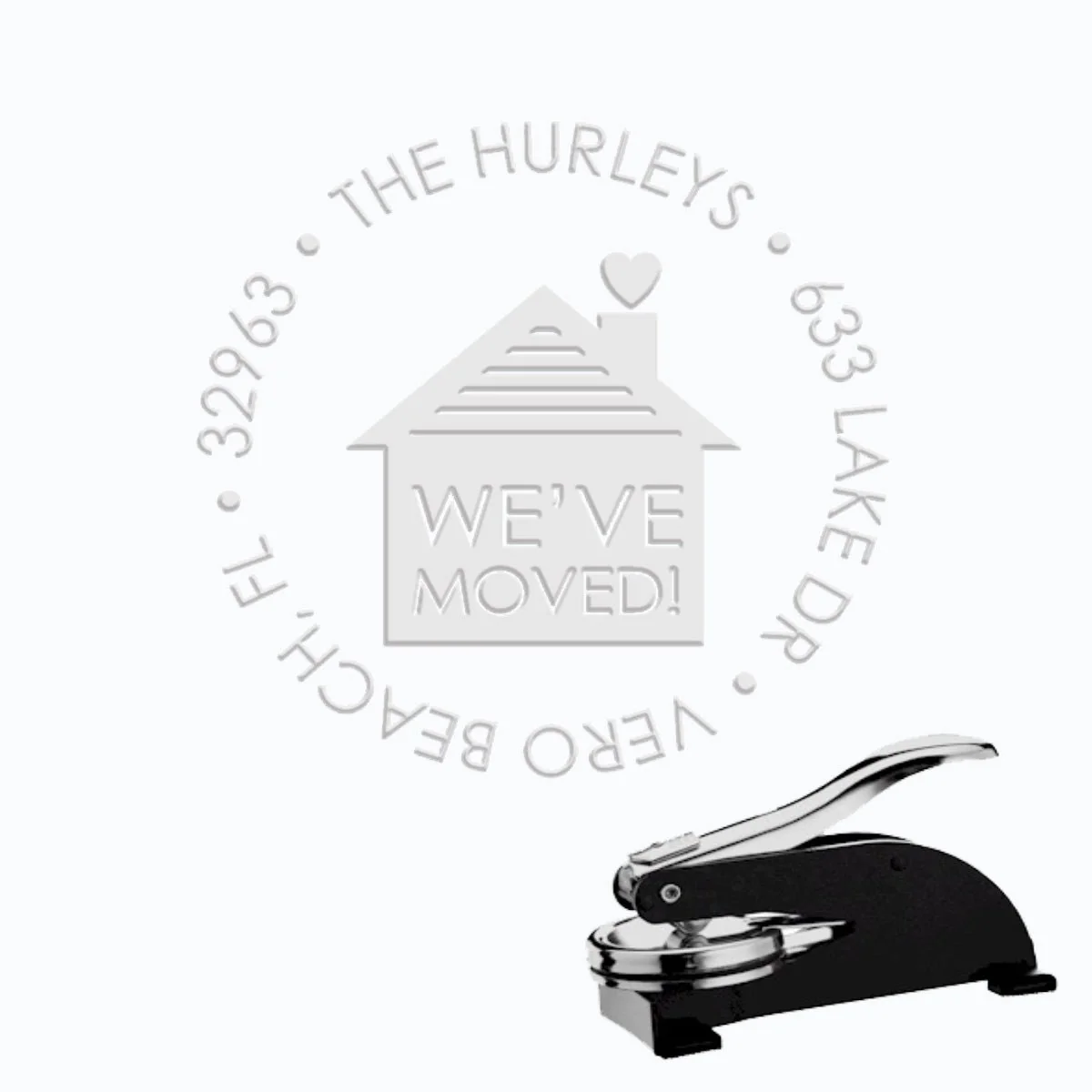 Round Address Paper Embosser with Name & Address #238-1.625" imprint