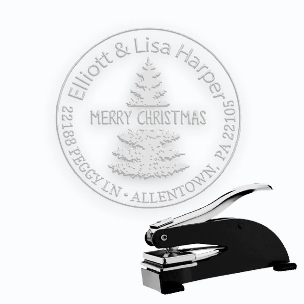 Round Address Paper Embosser with Name & Address #884 -1.625" imprint