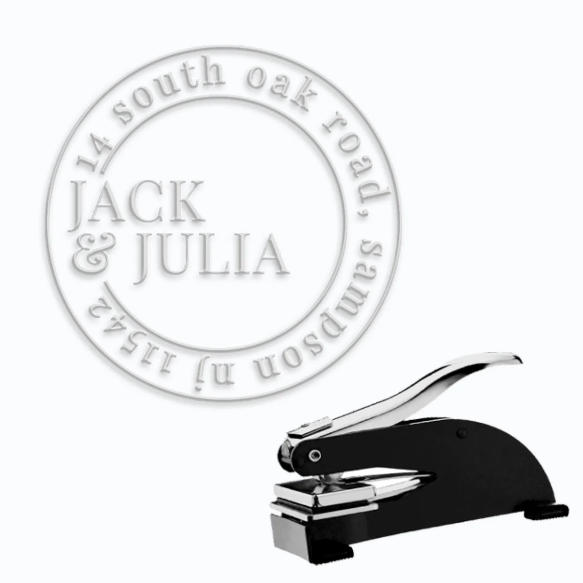Round Address Paper Embosser with Name & Address #2066 -1.625" imprint