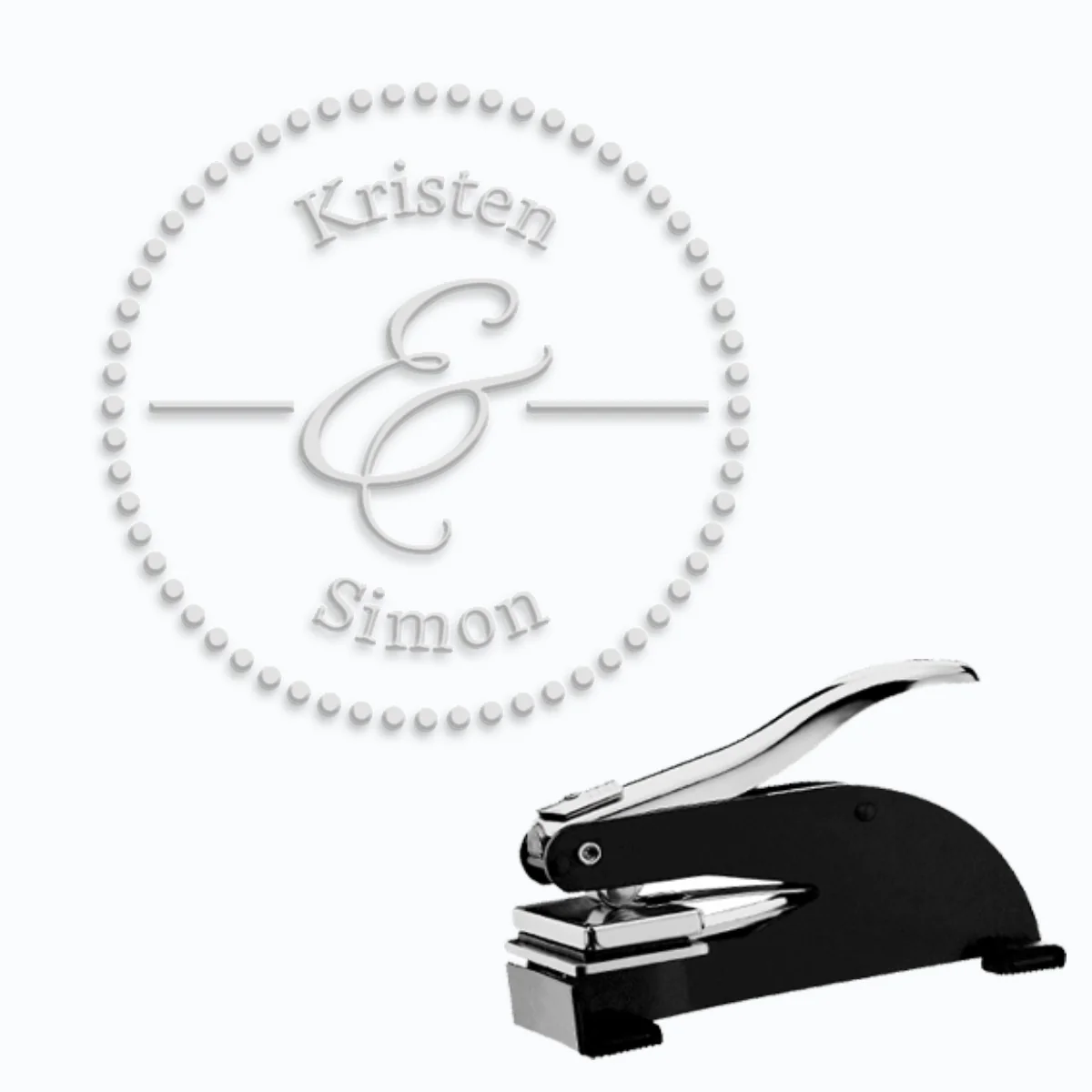 Round Paper Embosser with Names #2068 -1.625" imprint
