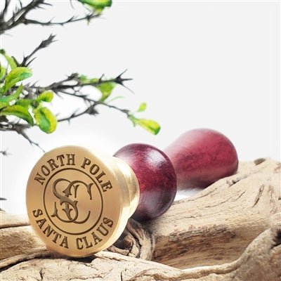 Santa Claus Intertwine Wax Seal Stamp with Burgundy Handle  #6500