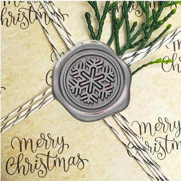 Snowflake Adhesive Wax Seal 25PK Quick-Ship Stickers - Image 2