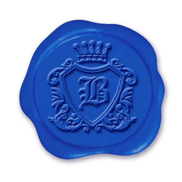 Shield & Crown Single Initial Adhesive Wax Seals #8859 Bundle with Stamp - Image 2