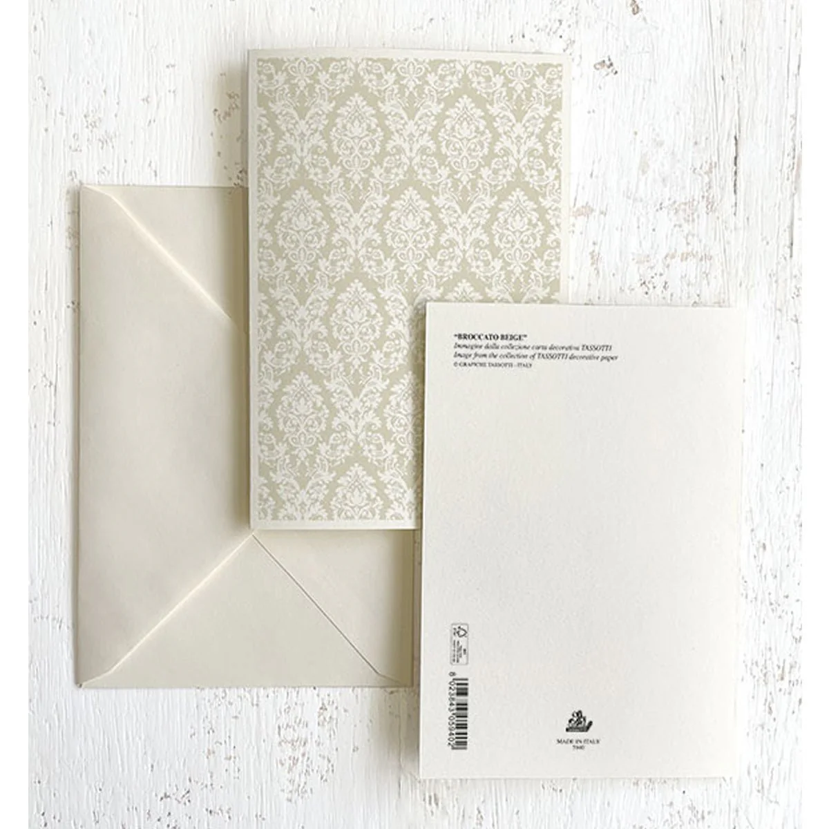 Silver Brocade Italian Note Cards Boxed Sets 4x6" - by Tassotti Italy 8/8 - Image 2