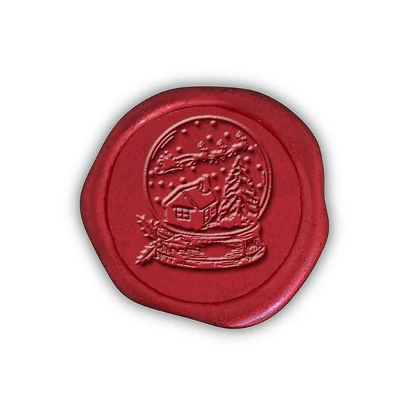 Snow Globe Adhesive Christmas Wax Seal Stickers 8PK - Hand Pressed 1 1/4" - Image 10