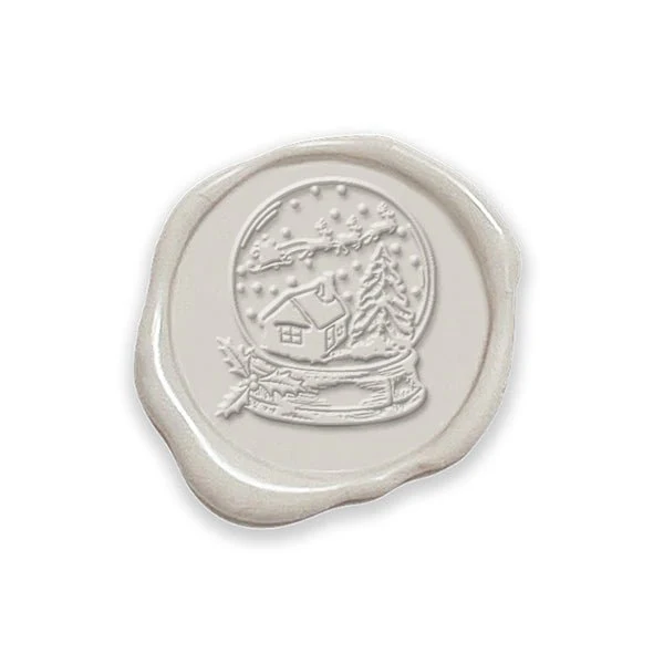 Snow Globe Adhesive Christmas Wax Seal Stickers 8PK - Hand Pressed 1 1/4" - Image 11