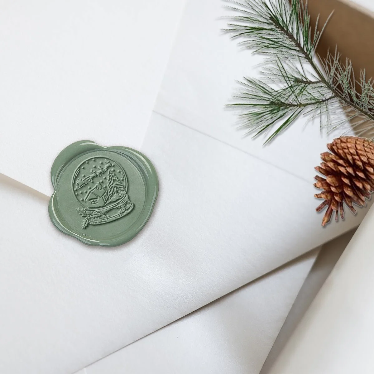 Snow Globe Adhesive Christmas Wax Seal Stickers 8PK - Hand Pressed 1 1/4" - Image 19