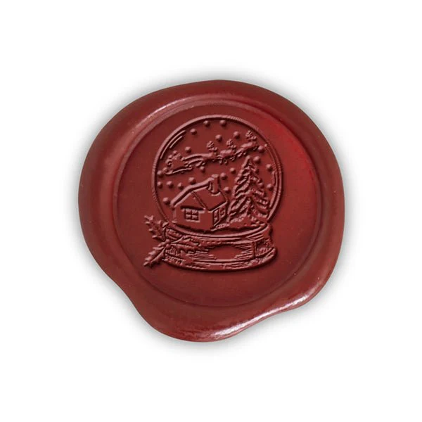 Snow Globe Adhesive Christmas Wax Seal Stickers 8PK - Hand Pressed 1 1/4" - Image 2