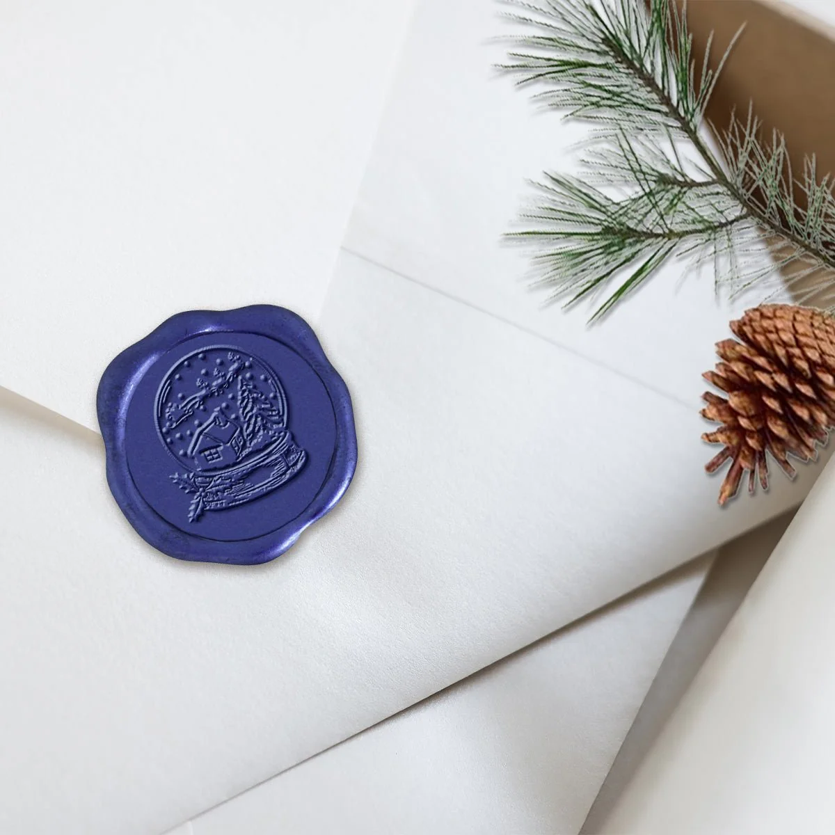 Snow Globe Adhesive Christmas Wax Seal Stickers 8PK - Hand Pressed 1 1/4" - Image 20