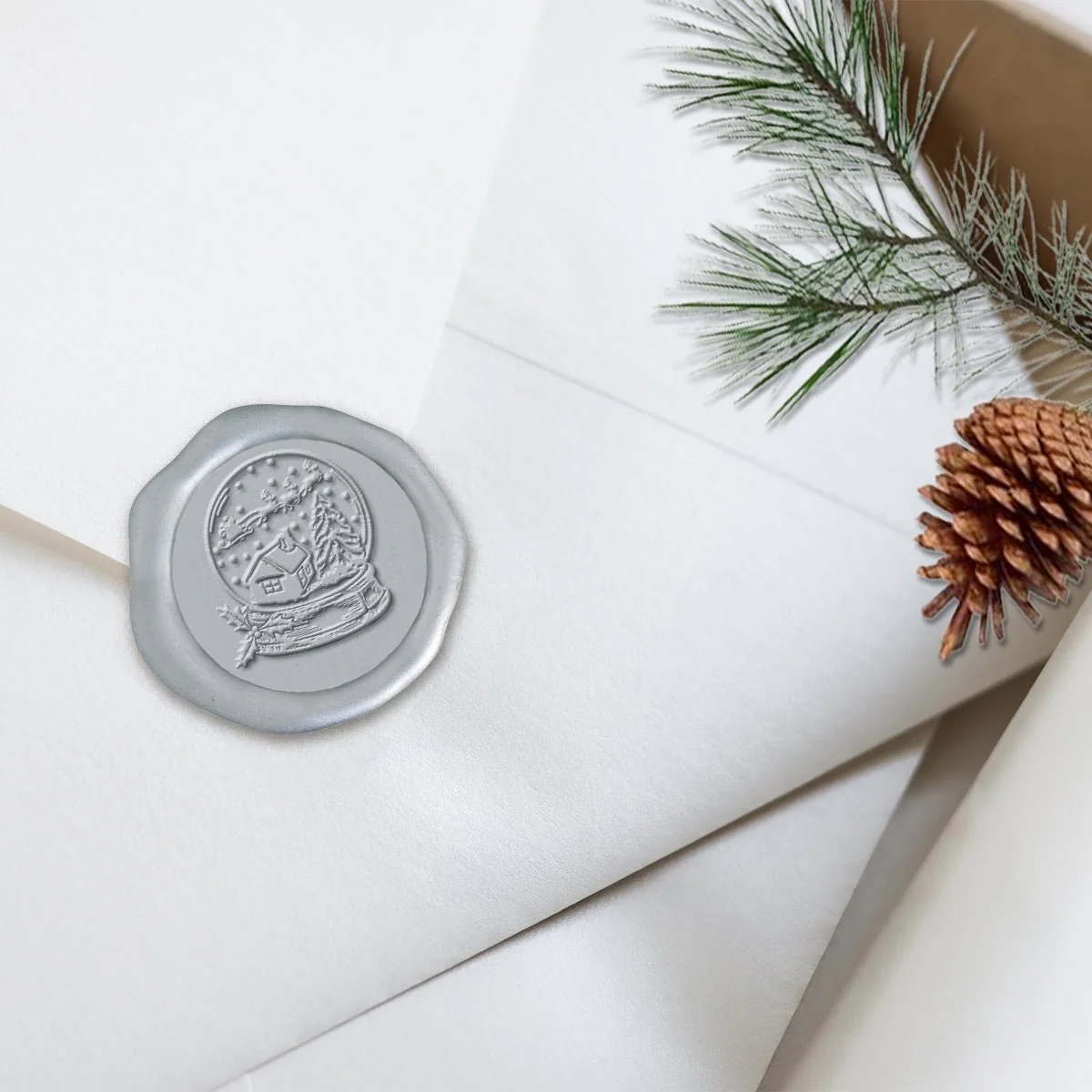 Snow Globe Adhesive Christmas Wax Seal Stickers 8PK - Hand Pressed 1 1/4" - Image 21