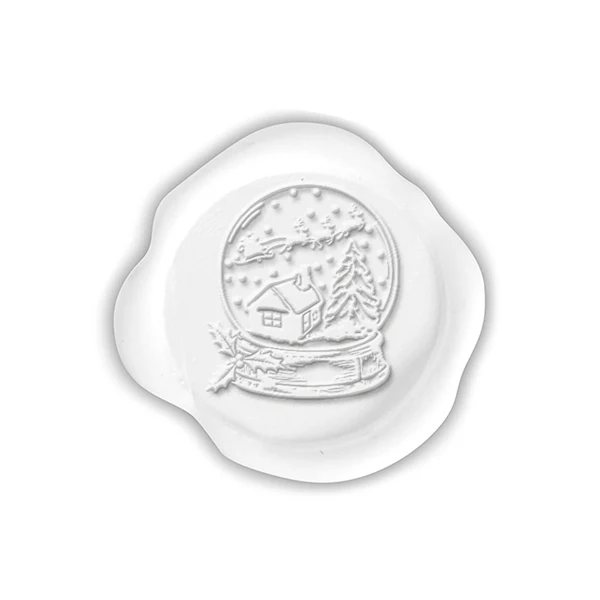 Snow Globe Adhesive Christmas Wax Seal Stickers 8PK - Hand Pressed 1 1/4" - Image 3
