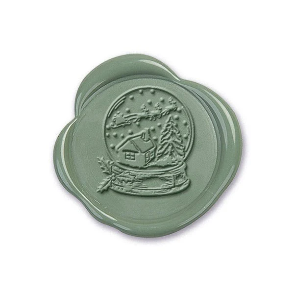 Snow Globe Adhesive Christmas Wax Seal Stickers 8PK - Hand Pressed 1 1/4" - Image 6