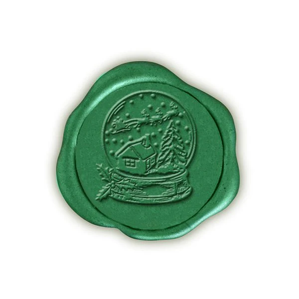 Snow Globe Adhesive Christmas Wax Seal Stickers 8PK - Hand Pressed 1 1/4" - Image 9