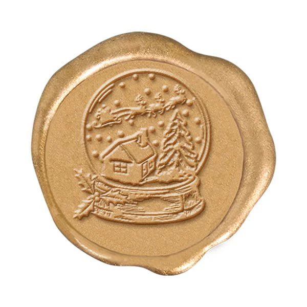 Snow Globe Wax Seal Stamp with Burgundy Handle #6549 - Image 2