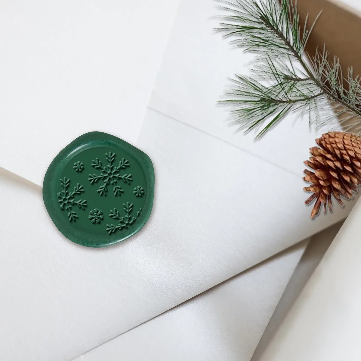 Snowflakes Adhesive Christmas Wax Seal Stickers 8PK - Hand Pressed 1 1/4" - Image 17