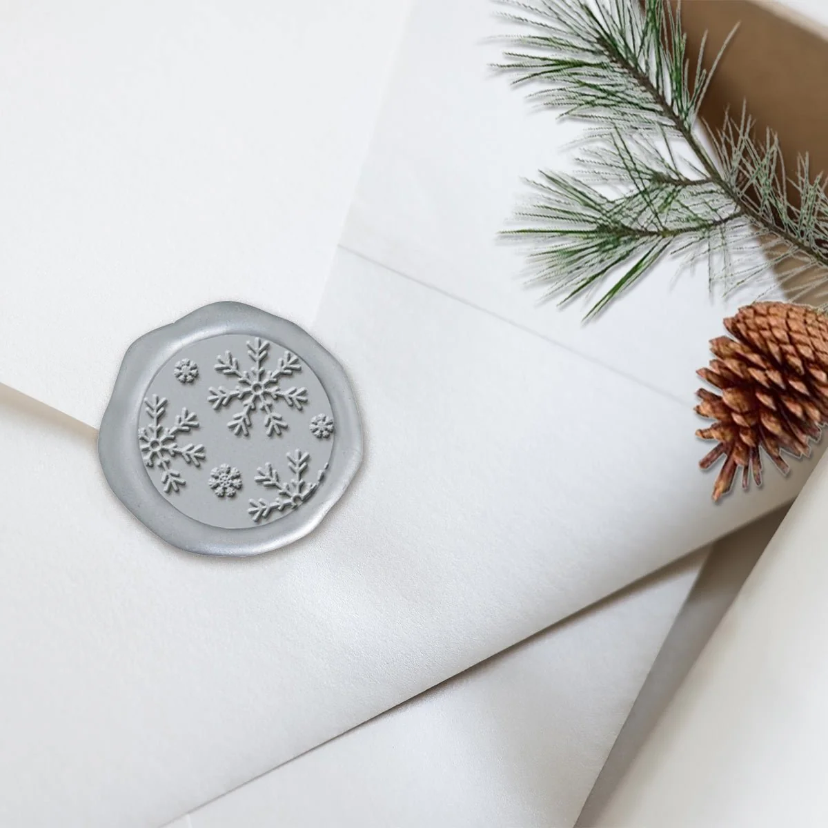 Snowflakes Adhesive Christmas Wax Seal Stickers 8PK - Hand Pressed 1 1/4" - Image 20