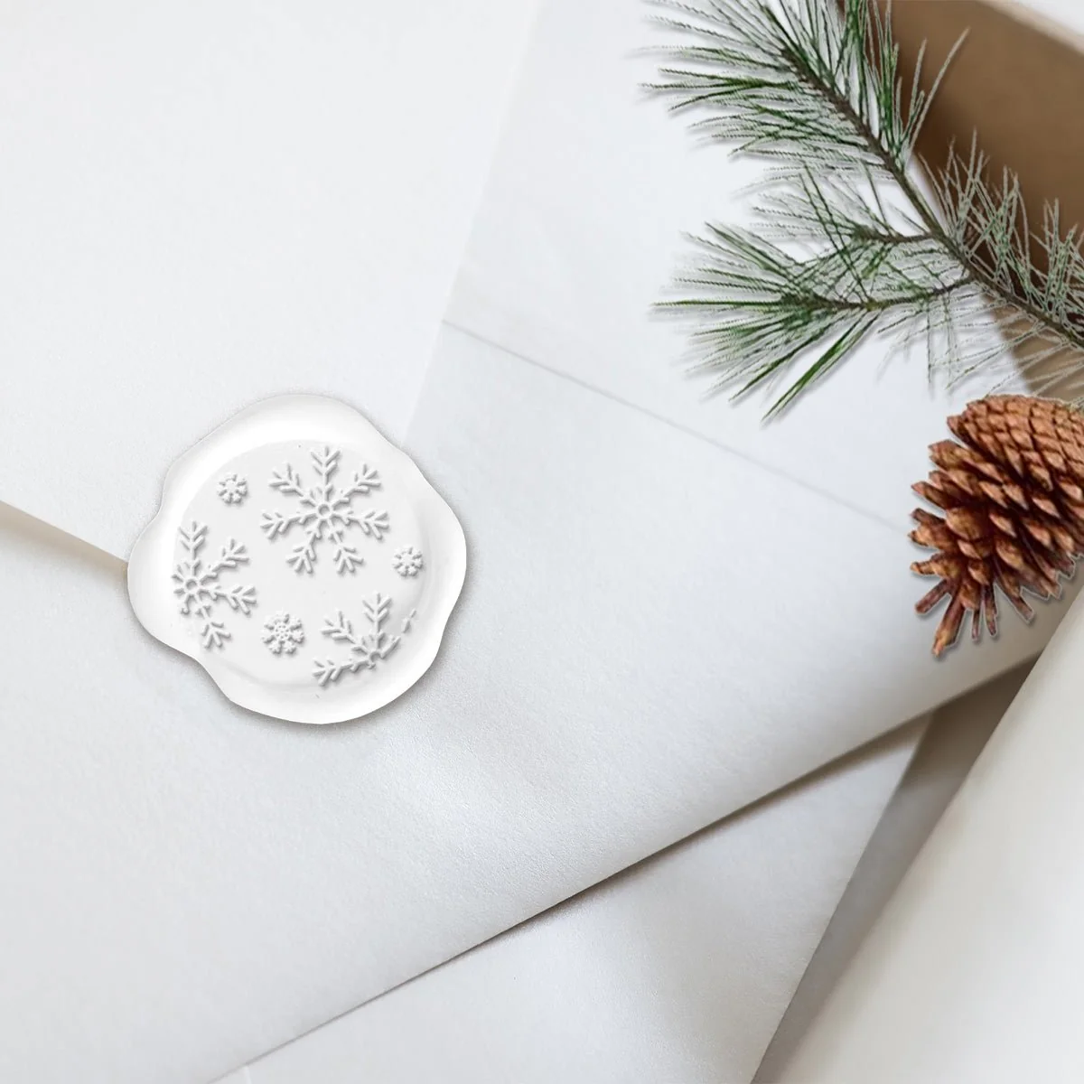 Snowflakes Adhesive Christmas Wax Seal Stickers 8PK - Hand Pressed 1 1/4" - Image 22