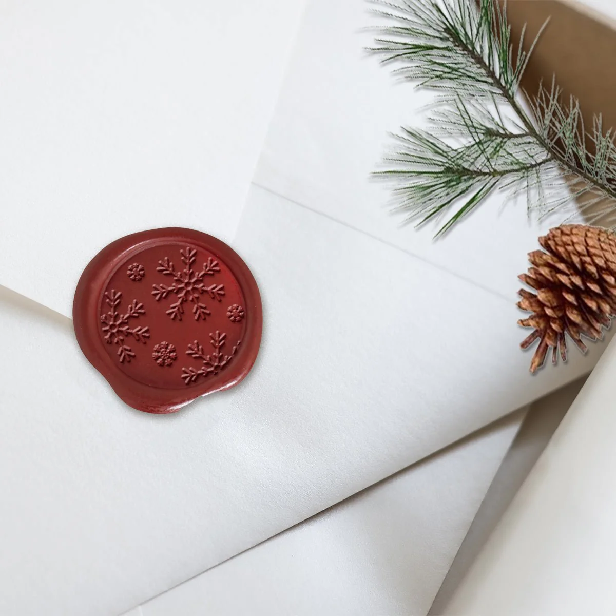 Snowflakes Adhesive Christmas Wax Seal Stickers 8PK - Hand Pressed 1 1/4" - Image 5