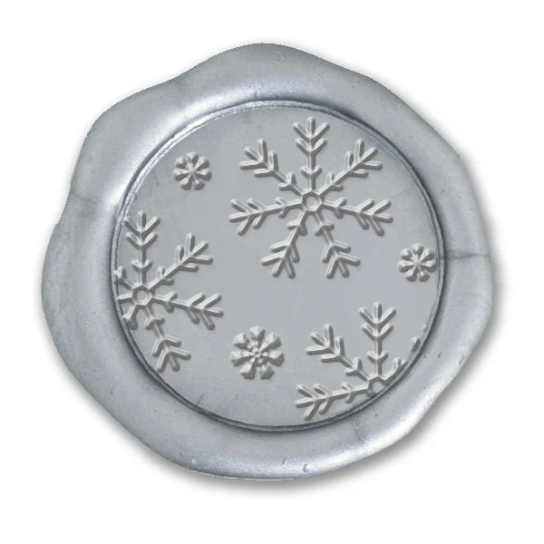 Snowflakes Christmas Wax Seal Stamp with Green Wood Handle #6547 - Image 2