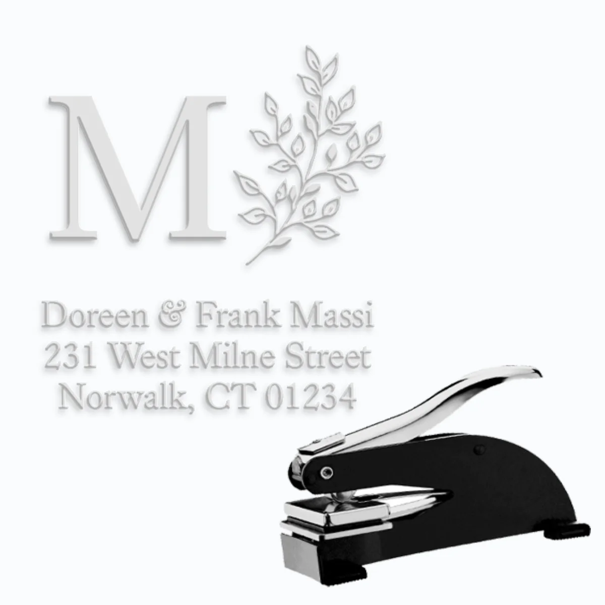 Square Paper Embosser with Name & Address #2060 - 1.625" Square imprint