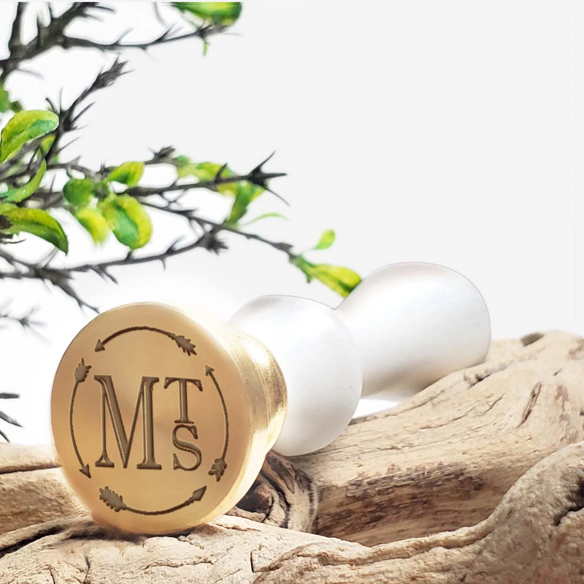 Stacked Monogram Custom Wax Seal Stamp with choice of Handle #8203