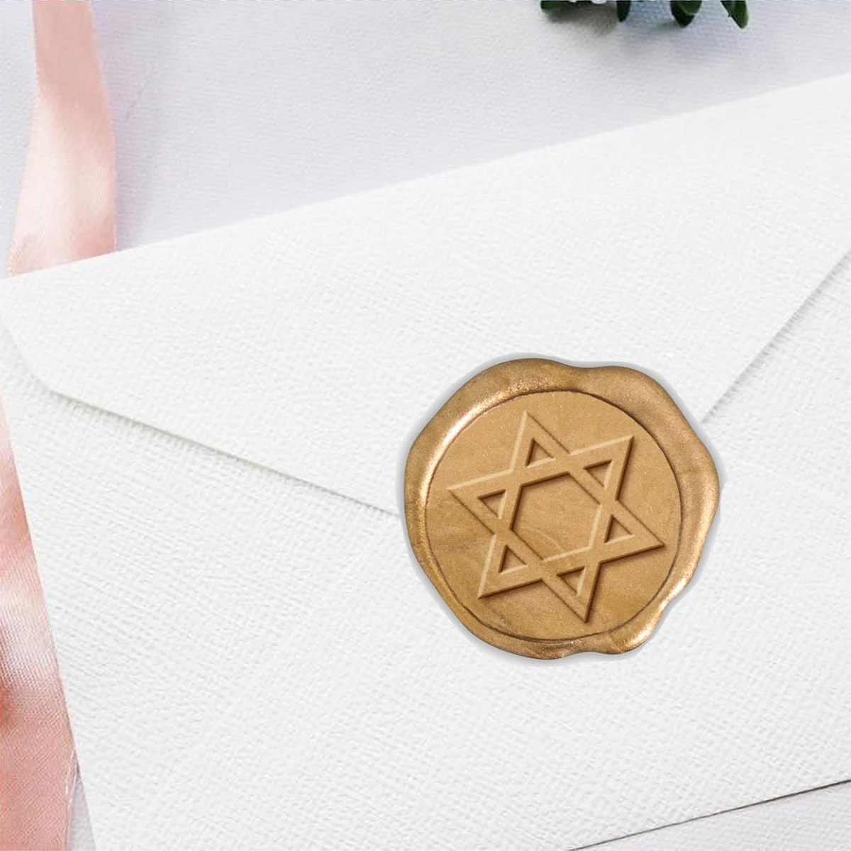 Star of David Hand Pressed Adhesive Wax Seals #4502