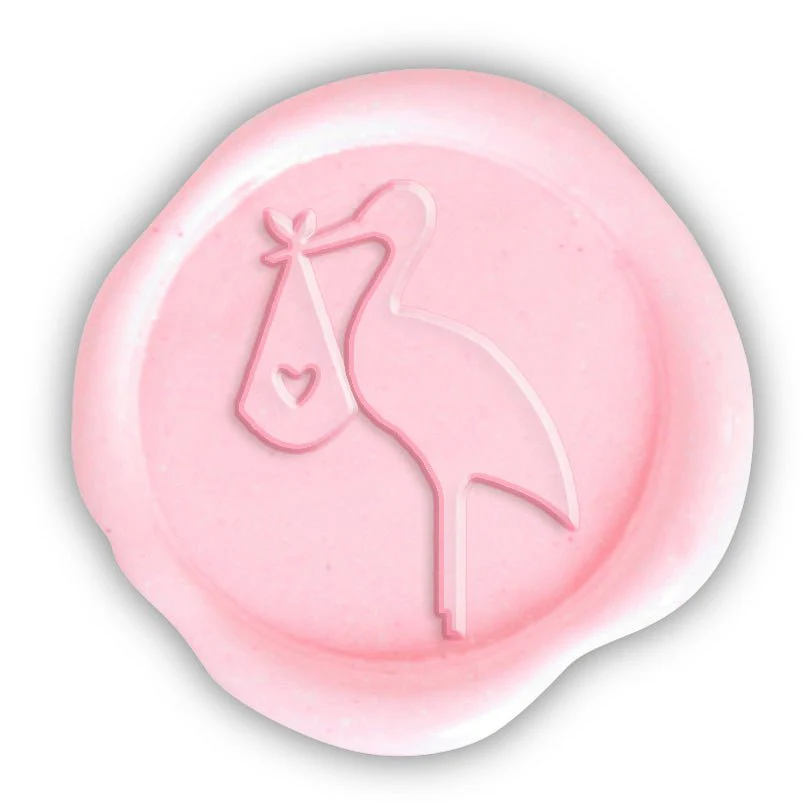 Baby Stork Hand Pressed Adhesive Wax Seals #3923 - Image 2