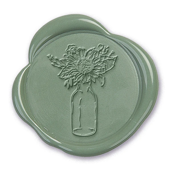 Sunflower in Vase Wax Seal Stamp #5176- USA Handcrafted - Image 2