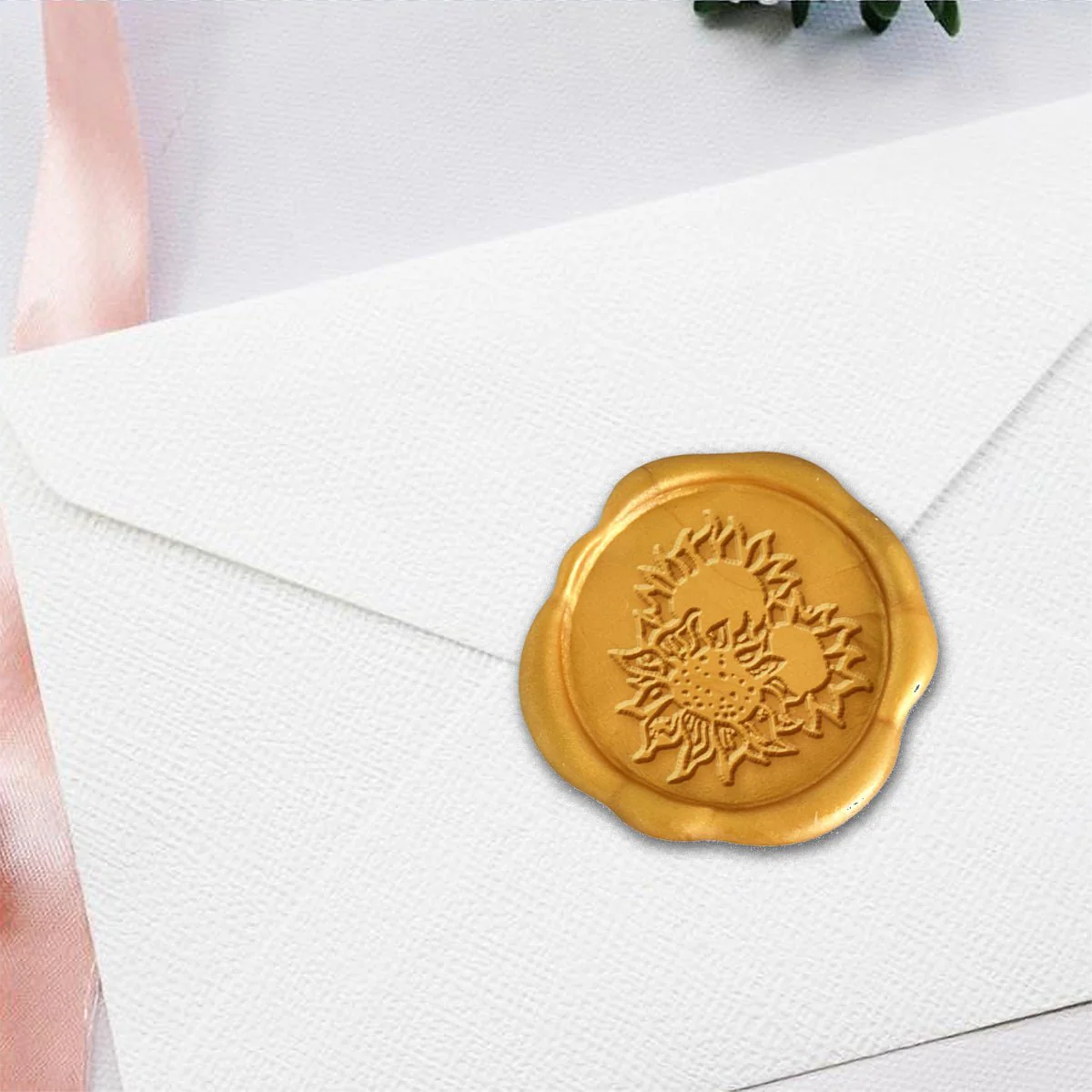Sunflowers Hand Pressed Adhesive Wax Seals #5164PNS