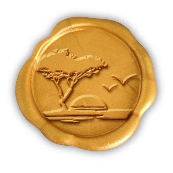 Sunset Scene Hand Pressed Adhesive Wax Seals #7515PNS - Image 2